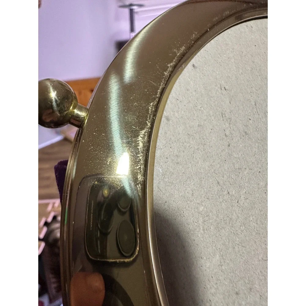 Vintage Solid Brass Oval Picture Frames Set of 2 Tabletop Standing Decor